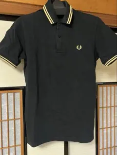 フレッドペリー　ポロシャツ　ブラック　ゴールド　M12 TWIN TIPPED