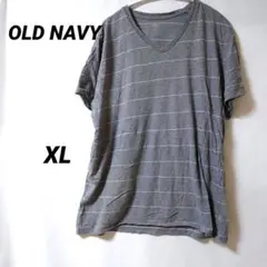 【OLD NAVY】 XL グレー ボーダー Tシャツ　オーバーサイズ