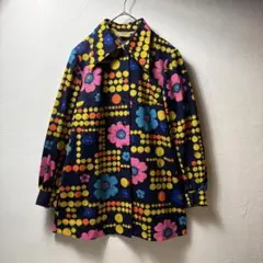 レトロ　チュニック　ワンピース　総柄　花柄　水玉柄　11号　L　古着