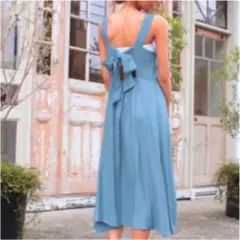 デニム風　ワンピ　ANAP セクシーワンピ　リボン　ワンピース