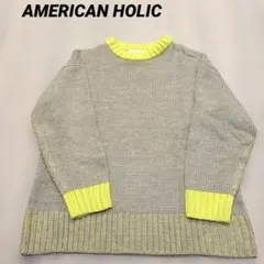 【 アメリカンホリック 】バイカラー ニットプルオーバー