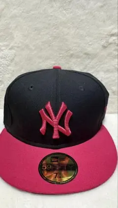 New Era 59FIFTY ブラック/ピンク キャップ 7 1/4