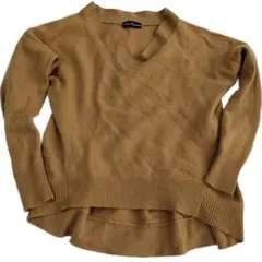 アーバンリサーチ　V襟ニット セーター ウール　キャメル　F　Bー263