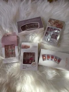 ピンク系ネイルチップ 　5個セット