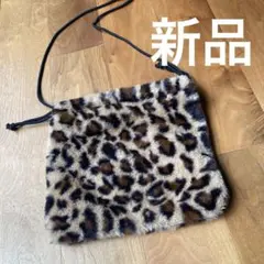 ヒョウ柄ファーショルダーバッグ