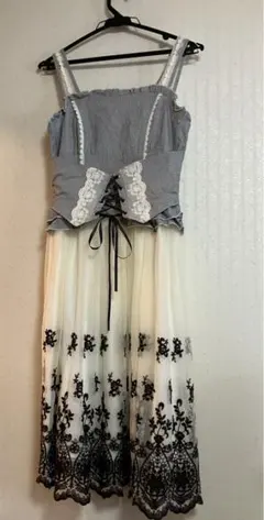 axes femme アクシーズファム レースアップノースリーブワンピース