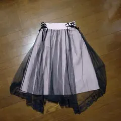 ピンク ブラック フレアスカート Mサイズ