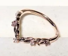 栗*田様 ◯11号◯ローズゴールド色ウェーブデザイン オープンリング