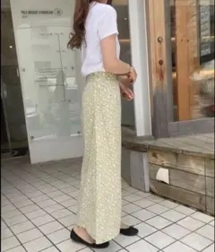 JUNOAH 花柄 ロングスカート グリーンのサムネイル