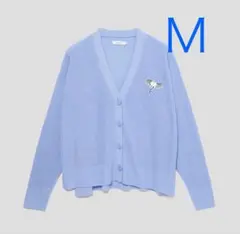 グラニフ　シマエナガ　ウォッシャブルワイドニットカーディガン　M