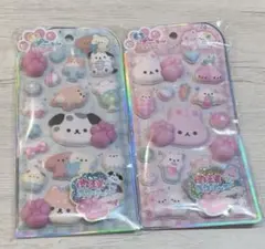もちプニューステッカー 肉球スクイーズ いぬ うさぎ 2枚セット