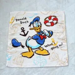 ディズニー ドナルドダック ミニタオル マリン柄