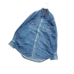 B2504【百威啤酒】牛仔襯衫/按扣/寬鬆版型/M