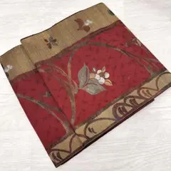 C*e様 本場筑前博多織 名古屋帯 上品な花模様 八寸 正絹 着物 RO-531
