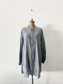 【美品】45R　ガーゼヘンリーシャツ　シャンブレー　　インディゴのサムネイル