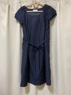 ☆美品☆マタニティ Ｍ　ネイビーセレモニーワンピースお宮参り結婚式