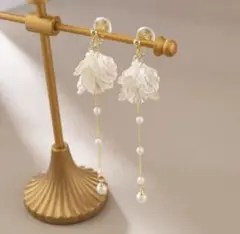 イヤリング パール シェル ゴールド 結婚式 パーティー 可愛い おしゃれ