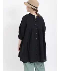 Samansa Mos2 ⭐️ 2way ゆる袖　ブラウス　チュニック　黒