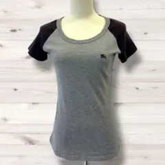 バーバリーブルーレーベル 38 Tシャツ バイカラー 綿100% ホースロゴ