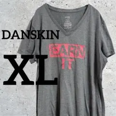 ダンスキンノー【XL】Vネック Tシャツ グレー ビッグロゴ 速乾 スポーツのサムネイル