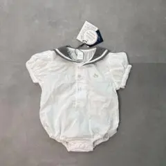 新品未使用タグ付き cottoli premiumセーラーロンパース 70