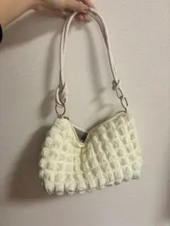 SHEIN ホワイトファブリックショルダーバッグ