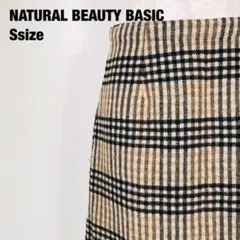 ナチュナルビューティーベーシック ひざ丈 タイトスカート チェック柄 J4