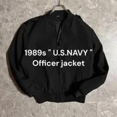 90s U.S.NAVY 米軍実物 オフィサージャケット 希少ブラック 古着 L