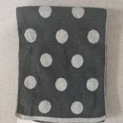 日本製　ダークグレー 水玉模様 スカーフ