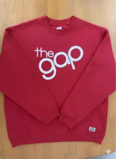 【試着のみ】GAP リラックスフィット ロゴ クルーネック スウェット レッド