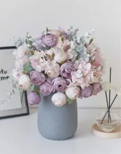 造花アレンジメント パープル ホワイト