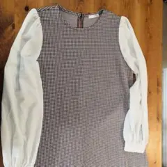 千鳥格子柄 長袖ワンピース ハニーズ Ｓサイズ