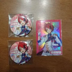 すとぷり りいぬ 缶バッジ2個とホログラムカードセット