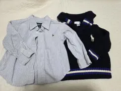ラルフローレン　ニットカーディガン18M　シャツ12M　セット