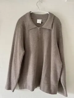 STUDIO DOE ポロニット ベージュ 長袖 Sサイズ