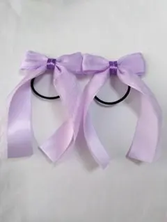 312 たれ付きヘアゴム　紫