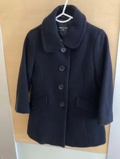 COMME CA ISM ネイビーウールコート 100A