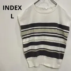 INDEXLニット マルチボーダー ラメ 半袖 カットソー 夏 きれいめ