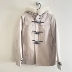 ピンクベージュ ダッフルコート フード付き　earth 平成レトロ　ロリ　可愛い