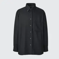 ユニクロU ドレープシャツ ブラック L