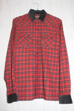 ★monkey time★フランネルシャツ タータンチェック スリムフィット