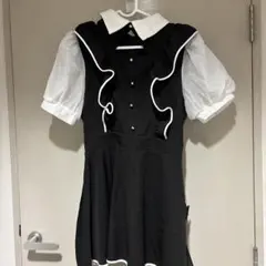 ブラックフリルミニワンピース 半袖 BUBBLES