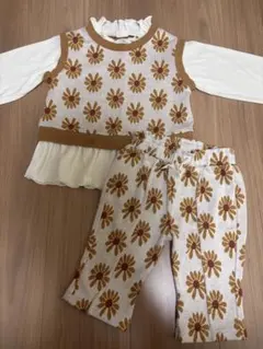 Favon 花柄 ベビー服セットアップ　90cm