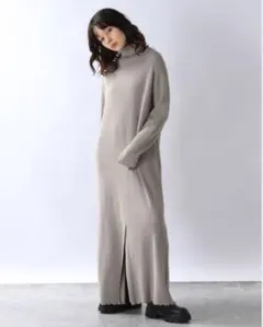JEANASIS リブタートルニットロングワンピース