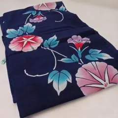 クリーニング済　レディース浴衣 　紺地に紫陽花柄　※追記あり