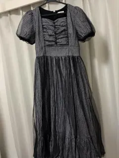 evelyn ギンガムチェック ロングOP