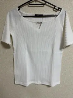 (新品)白リブカットソー(イング)