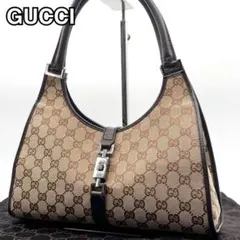 美品✨グッチ ハンドバッグ ジャッキー GG キャンバス レザー ワンショルダー