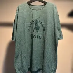 Polo Ralph Lauren Tシャツ グリーン ストライプ 大きいサイズ