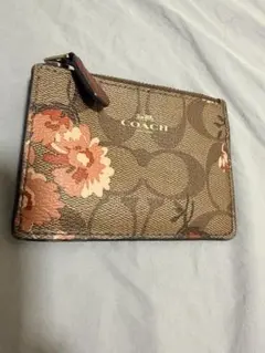COACH 花柄 コインケース IDカードポケット付き